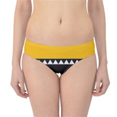 Bright Polka Wave Chevron Yellow Black Hipster Bikini Bottoms by Mariart