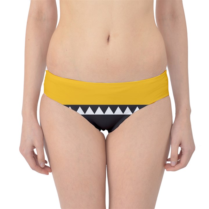 Bright Polka Wave Chevron Yellow Black Hipster Bikini Bottoms