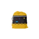 Bright Polka Wave Chevron Yellow Black Drawstring Pouches (XS)  View2