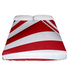 American Flag Star Blue Line Red White Fitted Sheet (california King Size)