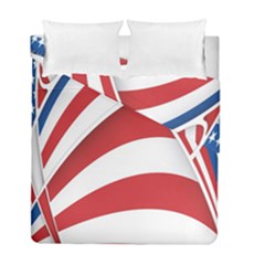 American Flag Star Blue Line Red White Duvet Cover Double Side (full/ Double Size) by Mariart