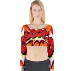 Boom Sale Orange Long Sleeve Crop Top