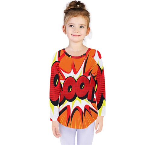 Boom Sale Orange Kids  Long Sleeve Tee by Mariart