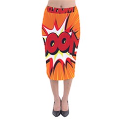 Boom Sale Orange Velvet Midi Pencil Skirt by Mariart