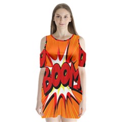 Boom Sale Orange Shoulder Cutout Velvet  One Piece by Mariart