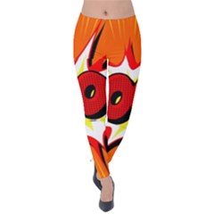 Boom Sale Orange Velvet Leggings by Mariart