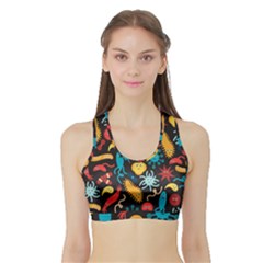 Worm Insect Bacteria Monster Sports Bra With Border by Mariart