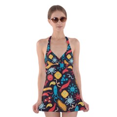 Worm Insect Bacteria Monster Halter Swimsuit Dress by Mariart