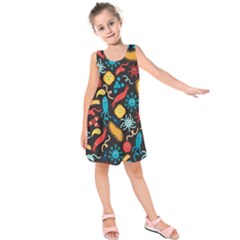 Worm Insect Bacteria Monster Kids  Sleeveless Dress by Mariart