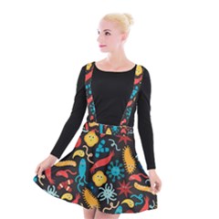 Worm Insect Bacteria Monster Suspender Skater Skirt