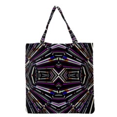 Dark Ethnic Sharp Bold Pattern Grocery Tote Bag by dflcprints