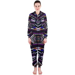 Dark Ethnic Sharp Bold Pattern Hooded Jumpsuit (ladies)  by dflcprintsclothing