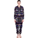 Dark Ethnic Sharp Bold Pattern Hooded Jumpsuit (Ladies)  View1