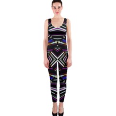 Dark Ethnic Sharp Bold Pattern Onepiece Catsuit by dflcprintsclothing