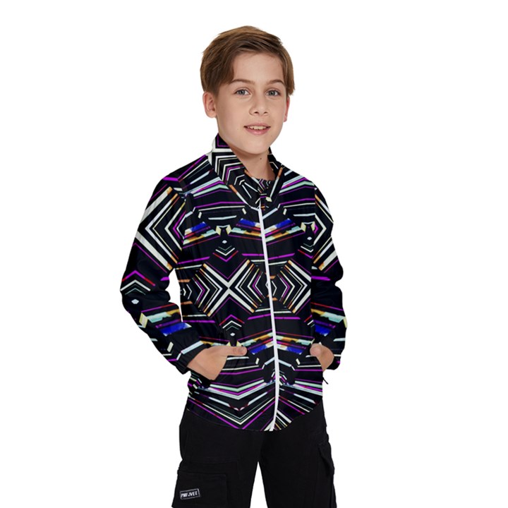 Dark Ethnic Sharp Bold Pattern Wind Breaker (Kids)