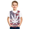 Flag American Star Blue Line White Red Marijuana Leaf Kids  SportsWear View1