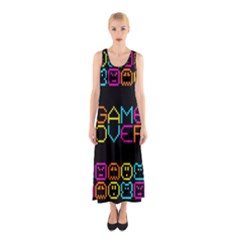 Game Face Mask Sign Sleeveless Maxi Dress by Mariart