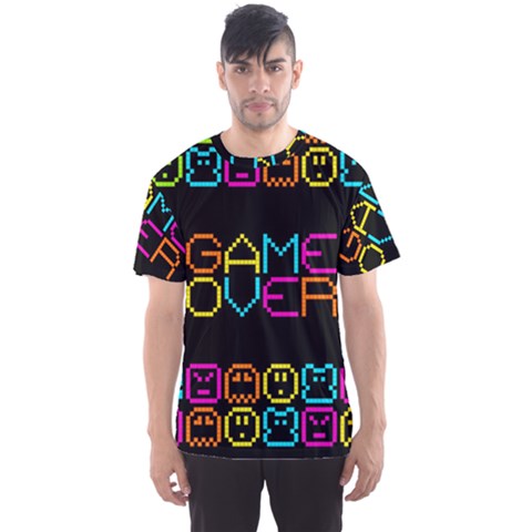 Game Face Mask Sign Men s Sport Mesh Tee by Mariart