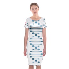 Genetic Dna Blood Flow Cells Classic Short Sleeve Midi Dress by Mariart