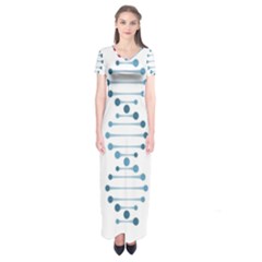 Genetic Dna Blood Flow Cells Short Sleeve Maxi Dress by Mariart