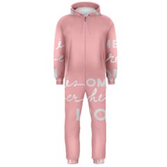 Home Love Mom Sexy Pink Hooded Jumpsuit (men)  by Mariart