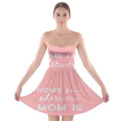 Home Love Mom Sexy Pink Strapless Bra Top Dress by Mariart