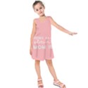 Home Love Mom Sexy Pink Kids  Sleeveless Dress View1