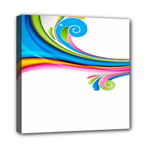 Colored Lines Rainbow Mini Canvas 8  X 8 