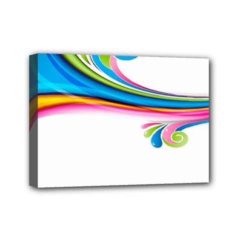 Colored Lines Rainbow Mini Canvas 7  X 5 