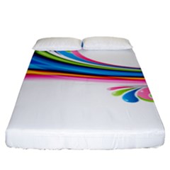 Colored Lines Rainbow Fitted Sheet (king Size) by Mariart