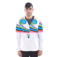 Colored Lines Rainbow Hooded Wind Breaker (men) by Mariart