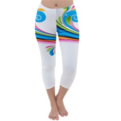 Colored Lines Rainbow Capri Winter Leggings 