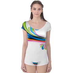 Colored Lines Rainbow Boyleg Leotard  by Mariart