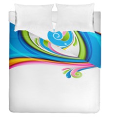 Colored Lines Rainbow Duvet Cover Double Side (queen Size) by Mariart