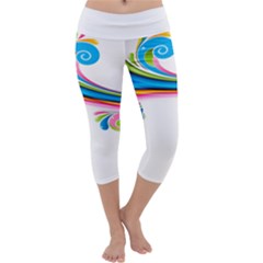 Colored Lines Rainbow Capri Yoga Leggings