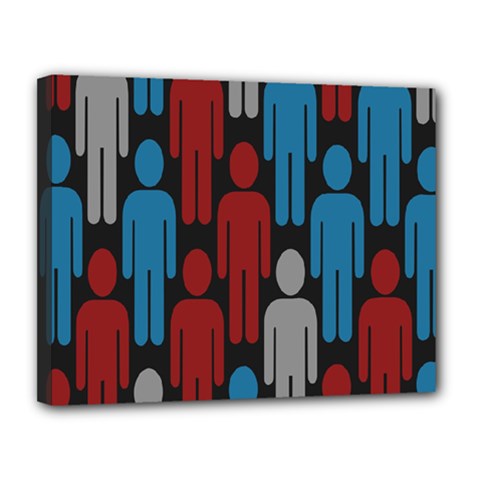 Human Man People Red Blue Grey Black Canvas 14  X 11  by Mariart