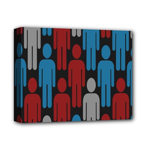 Human Man People Red Blue Grey Black Deluxe Canvas 14  X 11  by Mariart