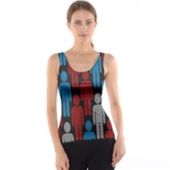 Human Man People Red Blue Grey Black Tank Top by Mariart