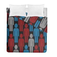 Human Man People Red Blue Grey Black Duvet Cover Double Side (full/ Double Size) by Mariart