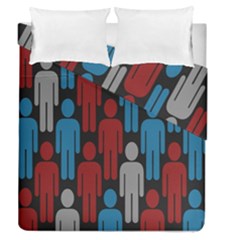 Human Man People Red Blue Grey Black Duvet Cover Double Side (queen Size) by Mariart