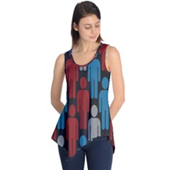 Human Man People Red Blue Grey Black Sleeveless Tunic by Mariart