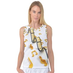 Isolated Three Dimensional Negative Roll Musical Notes Movie Women s Basketball Tank Top by Mariart