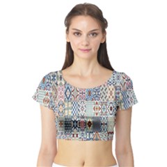 Deco Heritage Mix Short Sleeve Crop Top (tight Fit)