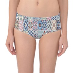 Deco Heritage Mix Mid-waist Bikini Bottoms by Mariart