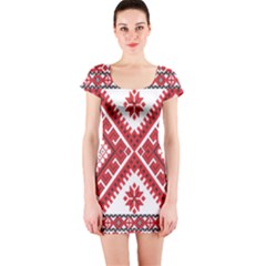 Fabric Aztec Short Sleeve Bodycon Dress