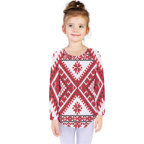 Fabric Aztec Kids  Long Sleeve Tee by Mariart