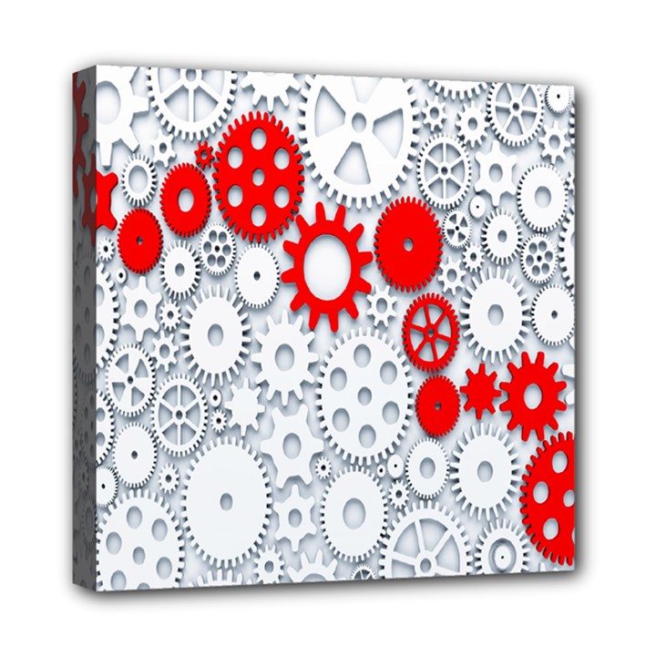 Iron Chain White Red Mini Canvas 8  x 8 