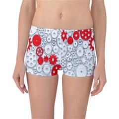 Iron Chain White Red Reversible Bikini Bottoms by Mariart