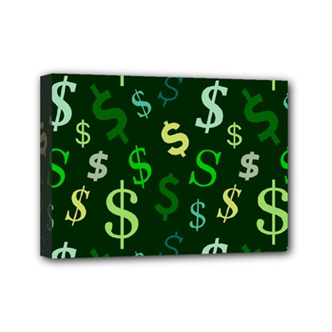 Money Us Dollar Green Mini Canvas 7  x 5 