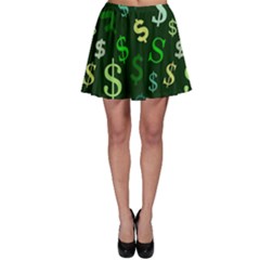 Money Us Dollar Green Skater Skirt